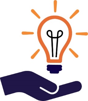 A hand holding a lightbulb. 
