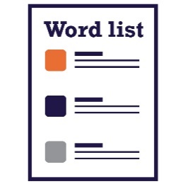 Word list icon. 
